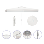 Marbueno 10184 Parasol Aluminium 8 Baleines D300 cm Polyester Blanc Jardin Piscine Terrasse