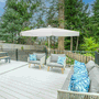 Marbueno 10184 Parasol Aluminium 8 Baleines D300 cm Polyester Blanc Jardin Piscine Terrasse