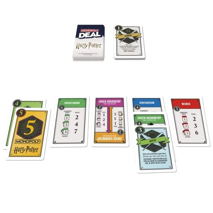 Monopoly Deal Harry Potter - Jeu de cartes rapide pour 2+ joueurs - 8 ans et plus - 111 cartes - Hasbro Games