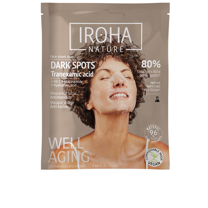 Iroha Masque Visage Éclaircissant Anti-Taches Sombres, Acide Tranexamique, Niacinamide, Vitamine C, Hydratant, 1 unité Iroha Masque Visage Éclaircissant Anti-Taches Sombres, Acide Tranexamique, Niacinamide, Vitamine C, Hydratant, 1 unité