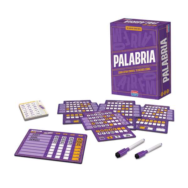 Falomir Palabria - Jeu de lettres et d'écriture en espagnol avec ardoises, cartes et marqueurs - À partir de 6 ans Falomir Palabria - Jeu de lettres et d'écriture en espagnol avec ardoises, cartes et marqueurs - À partir de 6 ans