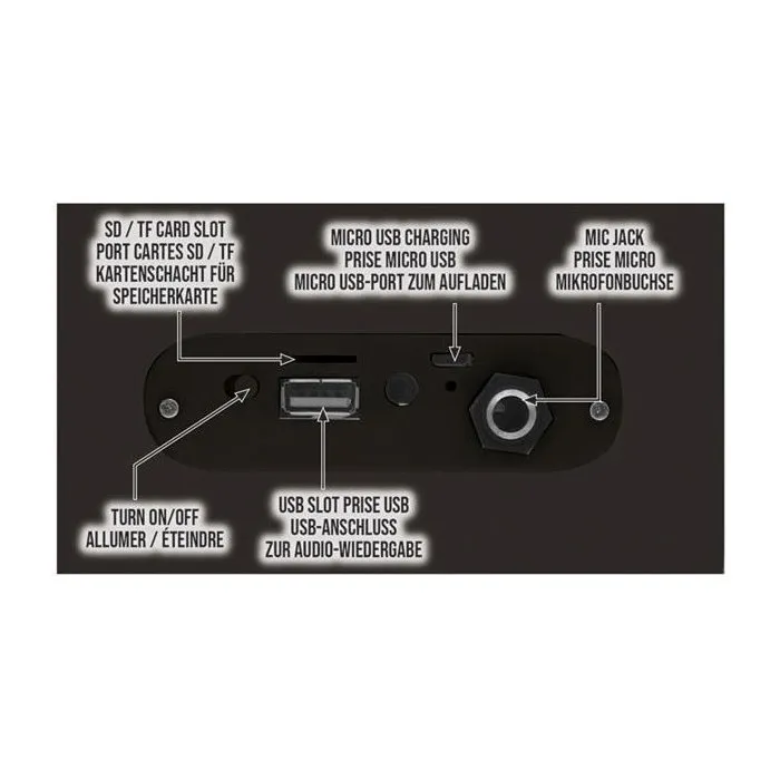 Lexibook Enceinte Bluetooth portable Harry Potter avec éclairages LED, effets karaoké et microphone - Connexion USB, carte microSD et entrée auxiliaire