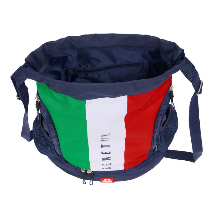 Sac à dos serré par des ficelles Benetton Flag Blue marine 35 x 40 x 1 cm