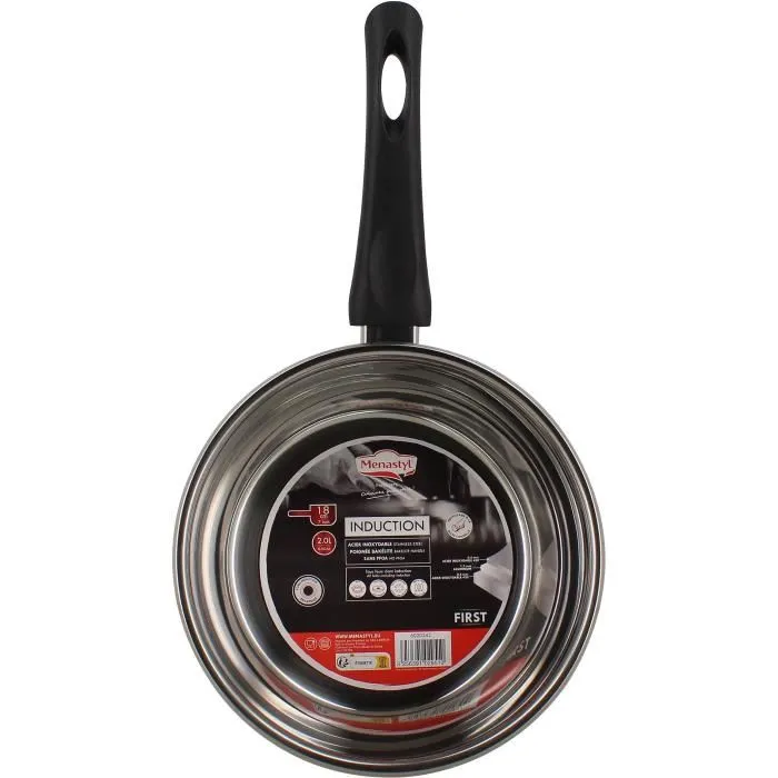 Menastyl Casserole inox 18 cm, référence 6020242, en acier inoxydable pour tous feux dont induction