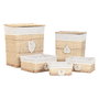 Panier à linge Home ESPRIT Naturel osier Boho 47 x 35 x 55 cm 5 Pièces