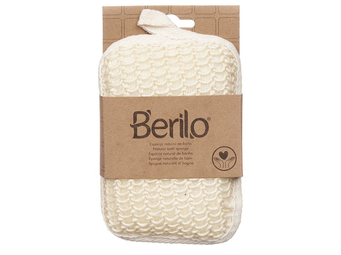 Berilo Éponge Fine Normale Tressée Naturelle 11x16x3 cm Blanc Beige Sisal (Set de 24)