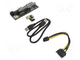QOLTEC Riser PCIe USB 3.0 avec connectivité SATA et 6pin