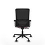 Chaise Zulema Synchro 3 positions tissu Rose Maille Noir Base en nylon noir Accoudoir 2D Sans appui-tête Roulettes 65mm nylon