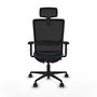 Piqueras Y Crespo Chaise de bureau Haches, Bleu marine/Noir