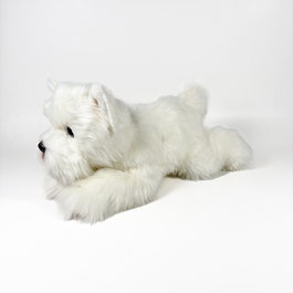 Deqube Peluche Terrier Blanc Couché 25cm Licence Bocalan +0 Mois