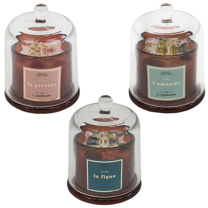 Home Deco Factory Bougie Parfumée avec Cloche et Pierres Précieuses
