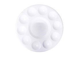 Innspiro Paleta de plastique ronde blanche de 17,5 cm avec 10 compartiments