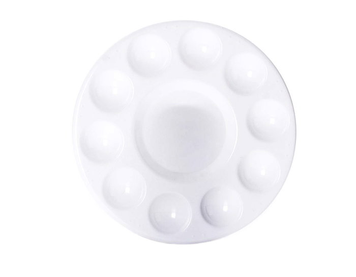 Innspiro Paleta de plastique ronde blanche de 17,5 cm avec 10 compartiments Innspiro Paleta de plastique ronde blanche de 17,5 cm avec 10 compartiments