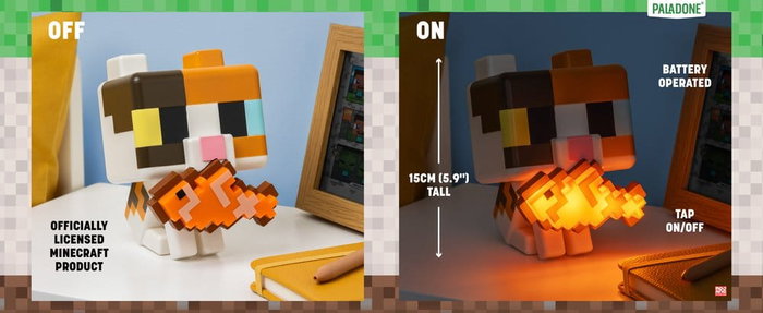 Paladone Products Minecraft lampe GloBuddies Cat 15 cm Paladone Products Minecraft lampe GloBuddies Cat 15 cm