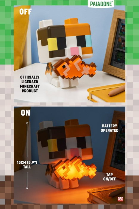 Paladone Products Minecraft lampe GloBuddies Cat 15 cm Paladone Products Minecraft lampe GloBuddies Cat 15 cm