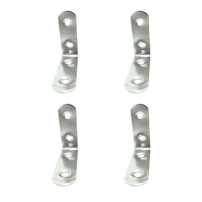 Edm AN24 Équerre de renfort en acier zingué, 4 pièces, 50 x 50 x 16 mm, blister Edm AN24 Équerre de renfort en acier zingué, 4 pièces, 50 x 50 x 16 mm, blister