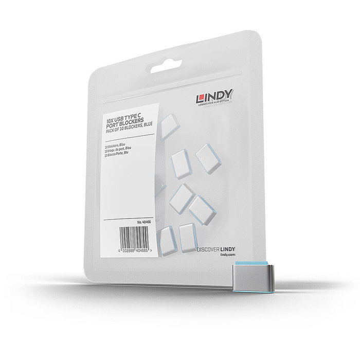 Lindy Bloqueurs de ports USB Type-C, bleu, 10 pièces Lindy Bloqueurs de ports USB Type-C, bleu, 10 pièces