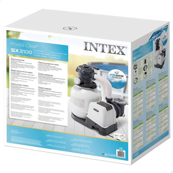 Intex Pompe Filtre à Sable Électrique pour Piscine 220-240V, Débit 7900 L/H, En PVC