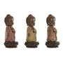 Home ESPRIT Figurine Décorative Buda Oriental - Lot de 3 Unités - Marron Orange Corail Citron