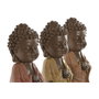 Home ESPRIT Figurine Décorative Buda Oriental - Lot de 3 Unités - Marron Orange Corail Citron