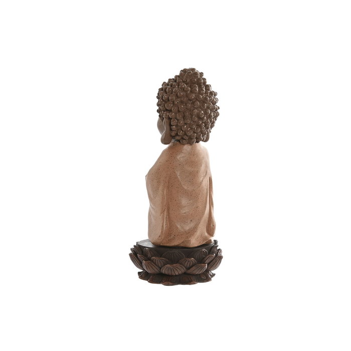 Home ESPRIT Figurine Décorative Buda Oriental - Lot de 3 Unités - Marron Orange Corail Citron