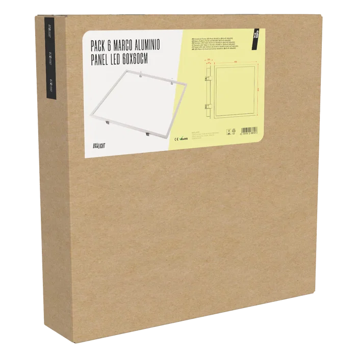 BX3 Light Pack de 6 Cadres en Aluminium pour Panneau LED 600 x 600 mm, BX3-AF-600x600, Finition Professionnelle pour Installation au Plafond BX3 Light Pack de 6 Cadres en Aluminium pour Panneau LED 600 x 600 mm, BX3-AF-600x600, Finition Professionnelle pour Installation au Plafond
