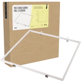 BX3 Light Pack de 6 Cadres en Aluminium pour Panneau LED 600 x 600 mm, BX3-AF-600x600, Finition Professionnelle pour Installation au Plafond