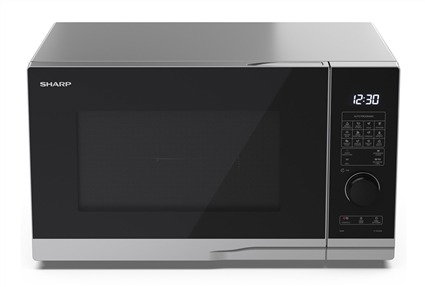 Sharp YC-PG234AE-S - Micro-ondes Digital avec Gril, 900 W (Grill 1000 W), 23 Litres, Noir - Cuisson rapide et facile