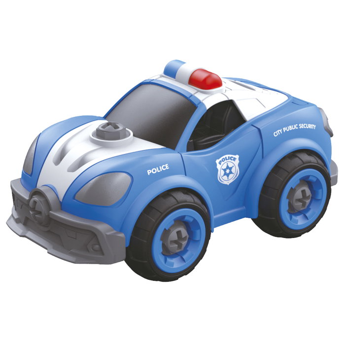 Tachan Voiture de Police RC à Construire - Véhicule à Monter avec Télécommande - 22 Pièces - Jouet Éducatif et de Construction pour Enfants +3 Ans