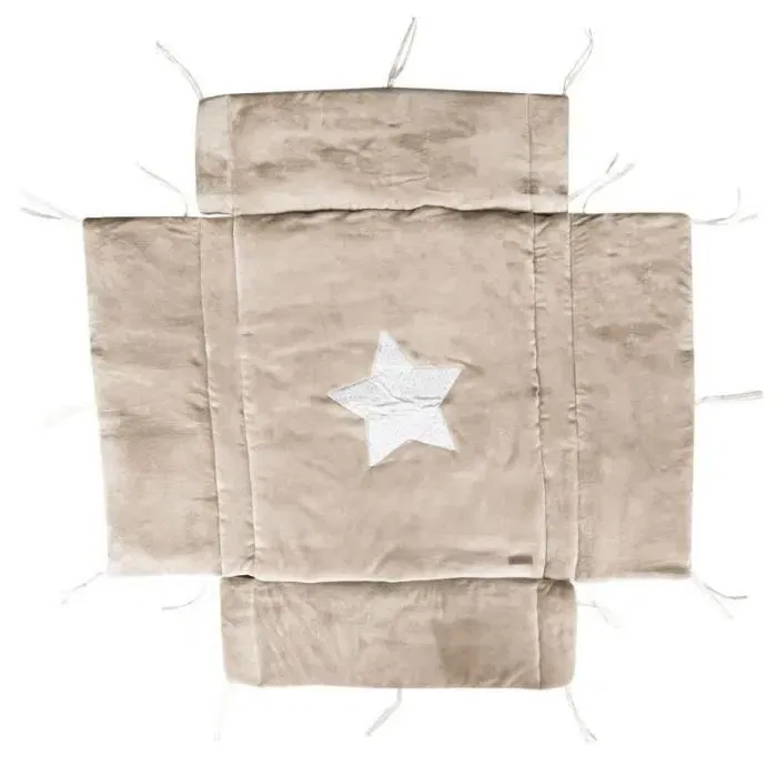 Domiva Tapis tour de parc Galet - Tapis de sol et protège-parc - 75 x 95 cm, s'adapte aussi aux parcs 100x100 cm, fixations par liens