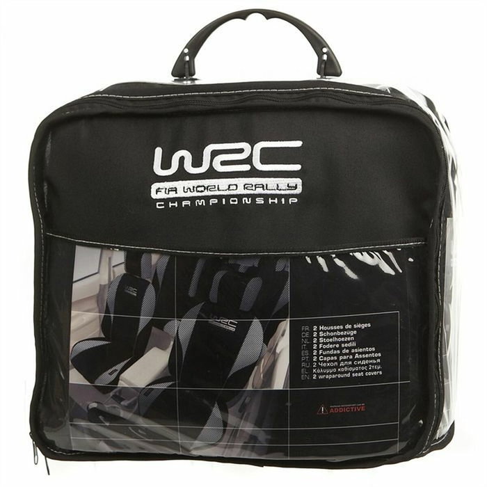 WRC Lot de 5 housses de sièges universelles avec appuie-tête Noir/Gris