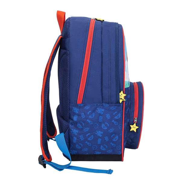 Toybags Mochila Super Mario - Sac à dos personnalisé avec poche frontale ronde, intérieur doublé, dimensions 28 x 23 x 10 cm