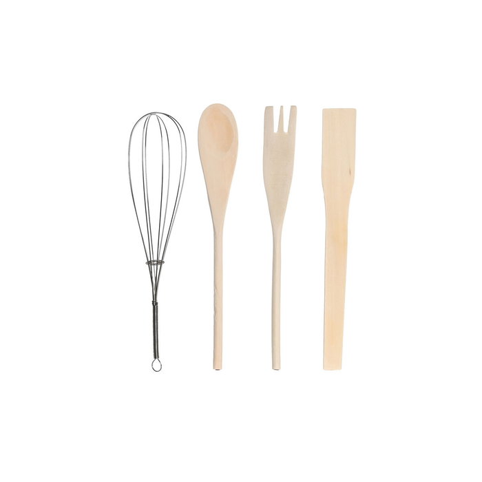 Pot pour ustensiles de cuisine DKD Home Decor Métal Dolomite Bois MDF 12 x 12 x 25 cm