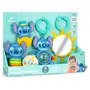 Bright Starts Disney Baby Stitch Trésor Tropicaux - Coffret Cadeau Naissance avec 4 Jouets Bébé : Hochet, Anneau de Dentition, Jouets Multisensoriels et Miroir