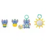 Bright Starts Disney Baby Stitch Trésor Tropicaux - Coffret Cadeau Naissance avec 4 Jouets Bébé : Hochet, Anneau de Dentition, Jouets Multisensoriels et Miroir