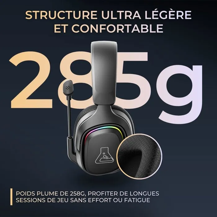 The G-Lab KORP RUBIDIUM Casque gaming sans fil RGB