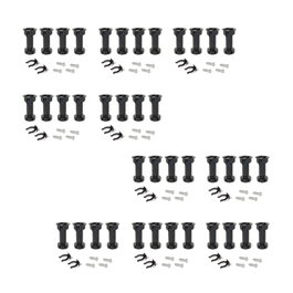 Emuca Lot de 10 kits de pieds de réglage pour meubles Bone, avec base pré-assemblée, hauteur 120mm, réglable 118-135mm, Plastique, Noir