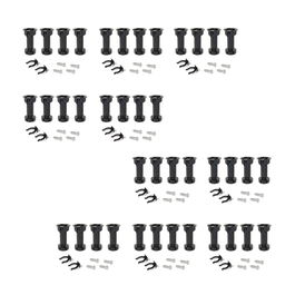 Emuca Lot de 10 kits de pieds de réglage pour meubles Bone, avec base pré-assemblée, hauteur 120mm, réglable 118-135mm, Plastique, Noir