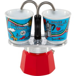 Bialetti Set Mini Express Ciao Italia Rouge / Argent