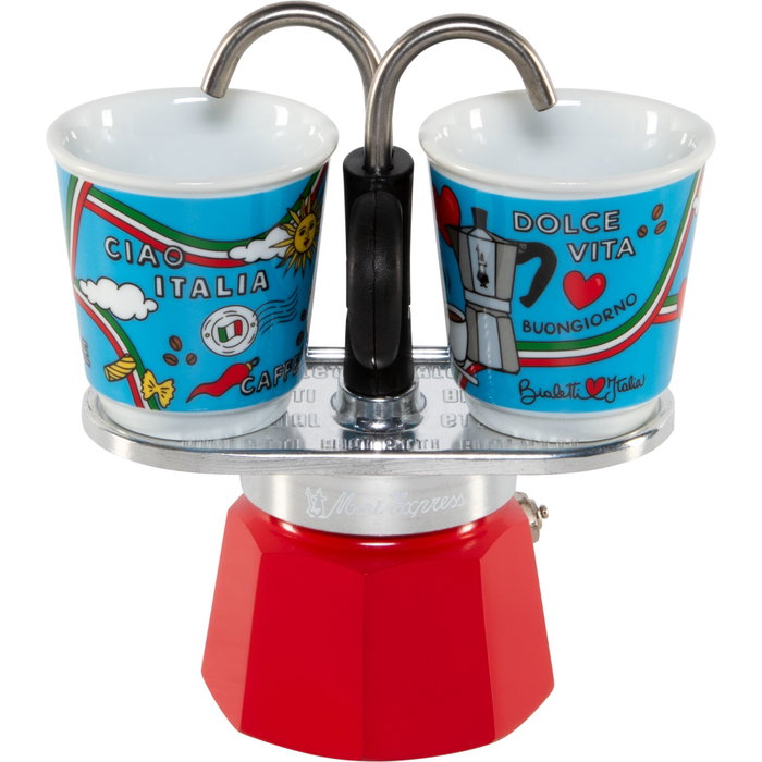 Bialetti Set Mini Express Ciao Italia Rouge / Argent Bialetti Set Mini Express Ciao Italia Rouge / Argent