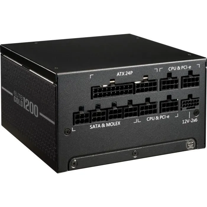 Cooler Master ELITE Gold 1200W - Alimentation PC ATX 3.1 / PCIe 5.1 - 80 Plus Gold Full Modulaire - Ventilateur Silencieux - Garantie 10 Ans