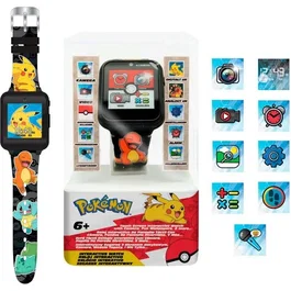 Kids Licensing Montre interactive Pokémon POK4231 - Montre enfant multifonction avec écran à fond modifiable, podomètre, enregistreur vocal, calculatrice et batterie rechargeable