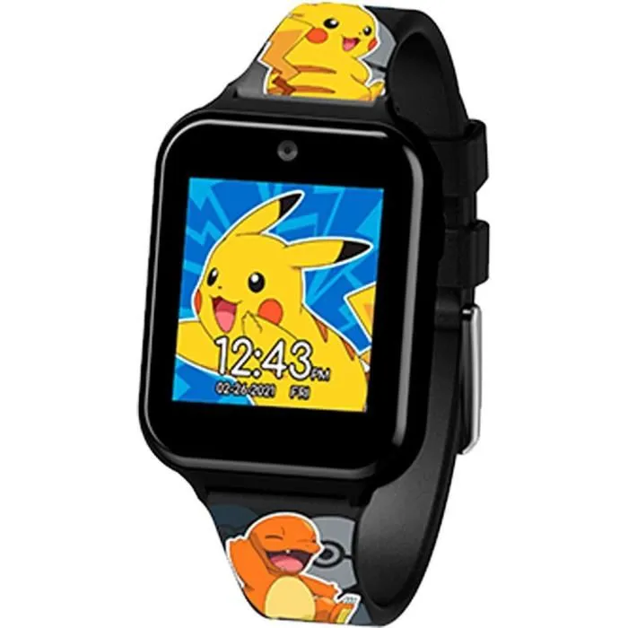 Kids Licensing Montre interactive Pokémon POK4231 - Montre enfant multifonction avec écran à fond modifiable, podomètre, enregistreur vocal, calculatrice et batterie rechargeable