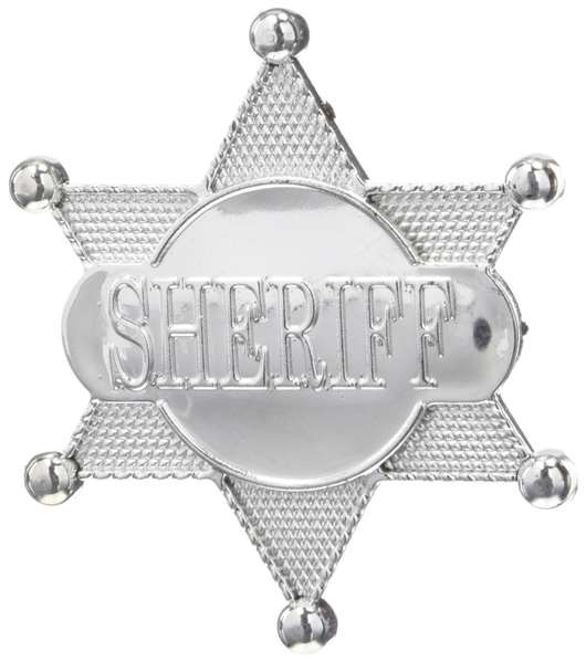 My Other Me - Étoile de sheriff en PVC - 8 cm - Accessoire de déguisement - Multicolore