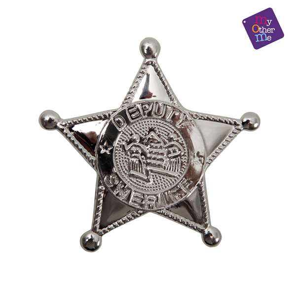 My Other Me - Étoile de sheriff en PVC - 8 cm - Accessoire de déguisement - Multicolore