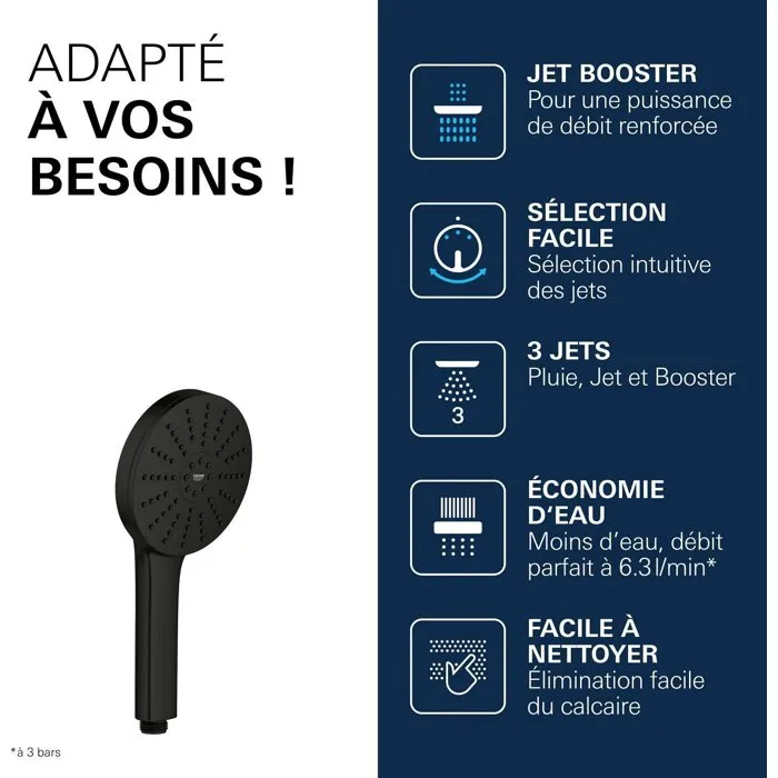 GROHE Vitalio Joy+ 120 - Douchette à 3 jets