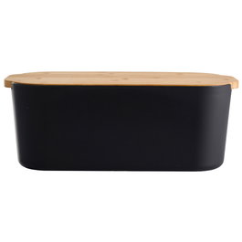 Day Panera noire avec couvercle en bambou