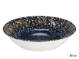 VESSIA Plat creux en porcelaine bleu univers 21cm