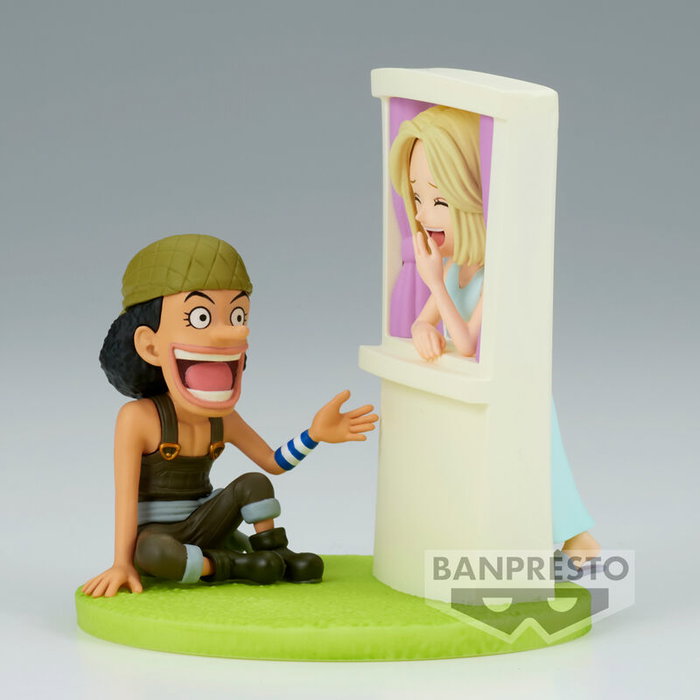 BANPRESTO Figura Log Stories One Piece : Usopp et Kaya - Figurine de Collection - 7 cm