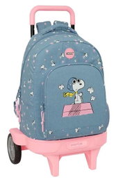 Safta Sac à dos Grand à Roulettes Compact Évolutif Extension Snoopy 33 x 45 x 22 cm - Recommandé à partir de 3 ans